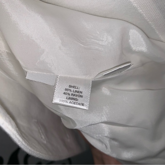 Ann Taylor LOFT Size 6 Ivory Linen L/S Sleeve 5 Button Blazer Jacket - Picture 9 of 10